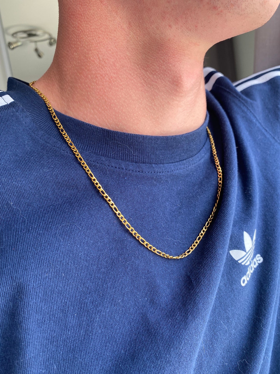 Stainless Steel Golden Chain Necklace Etsy