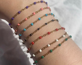 Bracelets chaînes émaillées