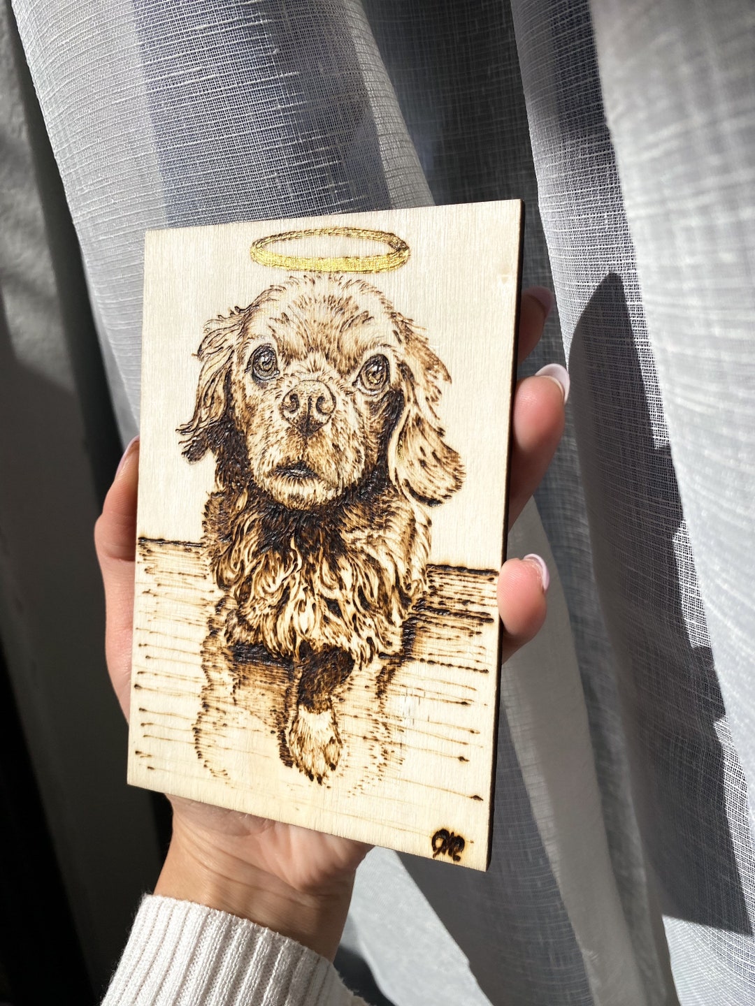 Memorial Pet Portrait Wood Burning Custom Pet Portrait With Etsy