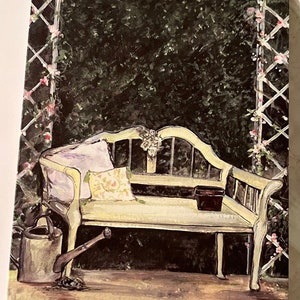 Carte/Impression avec enveloppe "Banc de jardin"