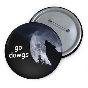 Huilende Wolf Georgia Bulldogs Gameday Pinback-knop