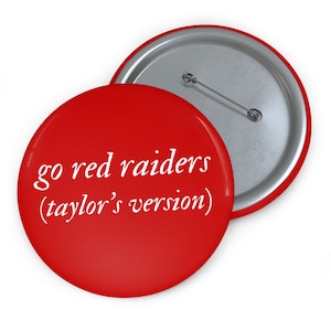 Texas Tech University Taylor's Version Gameday Pinback Football Button