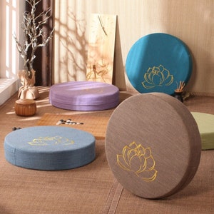Lotus Meditation Zafu Cushion | Firm Tatami Japanese Style | Many Colours Available