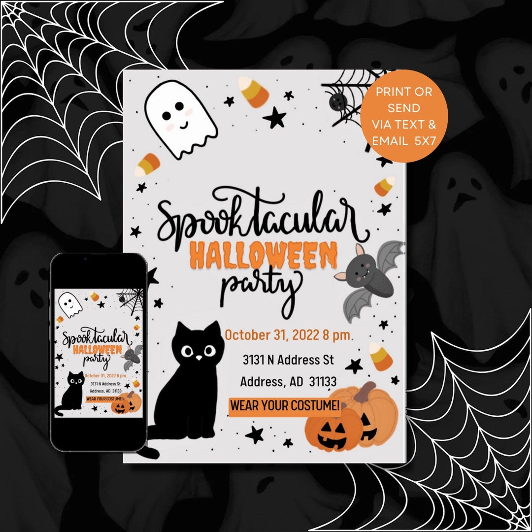 Halloween Costume Party Invitation Editable Halloween - Etsy