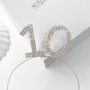 10. Geburtstag Strass Tiara, 10. Geburtstag Stirnband, Kinder Geburtstag Tiara, Geburtstagskind Stirnband, 10. Geburtstag Haarband