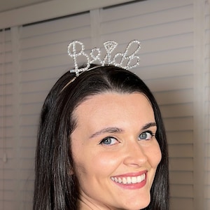 Bride Headband, Bachelorette Gift To Bride, Bridal Rhinestone Headband, Bride Hair Accessories, Bride To Be Gift, Hen Party Gift Bride