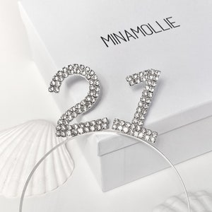 21st Birthday Headband, 21st Birthday Rhinestone Tiara, 21st Birthday Gift, 21 Headband, Adult Birthday Headband, Daughter Birthday Gift