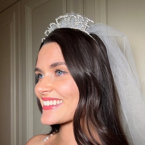 Voile d'enterrement de vie de jeune fille, serre-tête et voile de future mariée, cadeau de future mariée, voile d'enterrement de vie de jeune fille avec serre-tête, serre-tête EVJF avec voile amovible