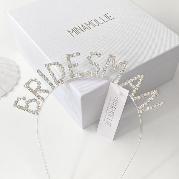 Bridesman Gift Headband, Bridesman Proposal, Male Bridesmaid Gift, Bridesman Hen Party Headband, Bridesman Rhinestones Headband