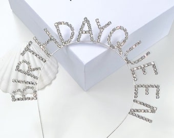 Birthday Queen Crown, Birthday Rhinestone Headband, Birthday Girl Headband, Birthday Crown, Happy Birthday Tiara, Birthday Queen Hairband