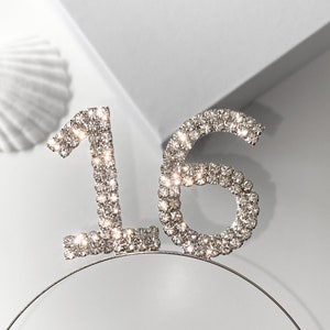 16th Birthday Gift Rhinestone Headband, Sweet Sixteen Tiara, 16 Birthday Gifts, Birthday Girl Headband, 16th Birthday Headband, 16 Crown,