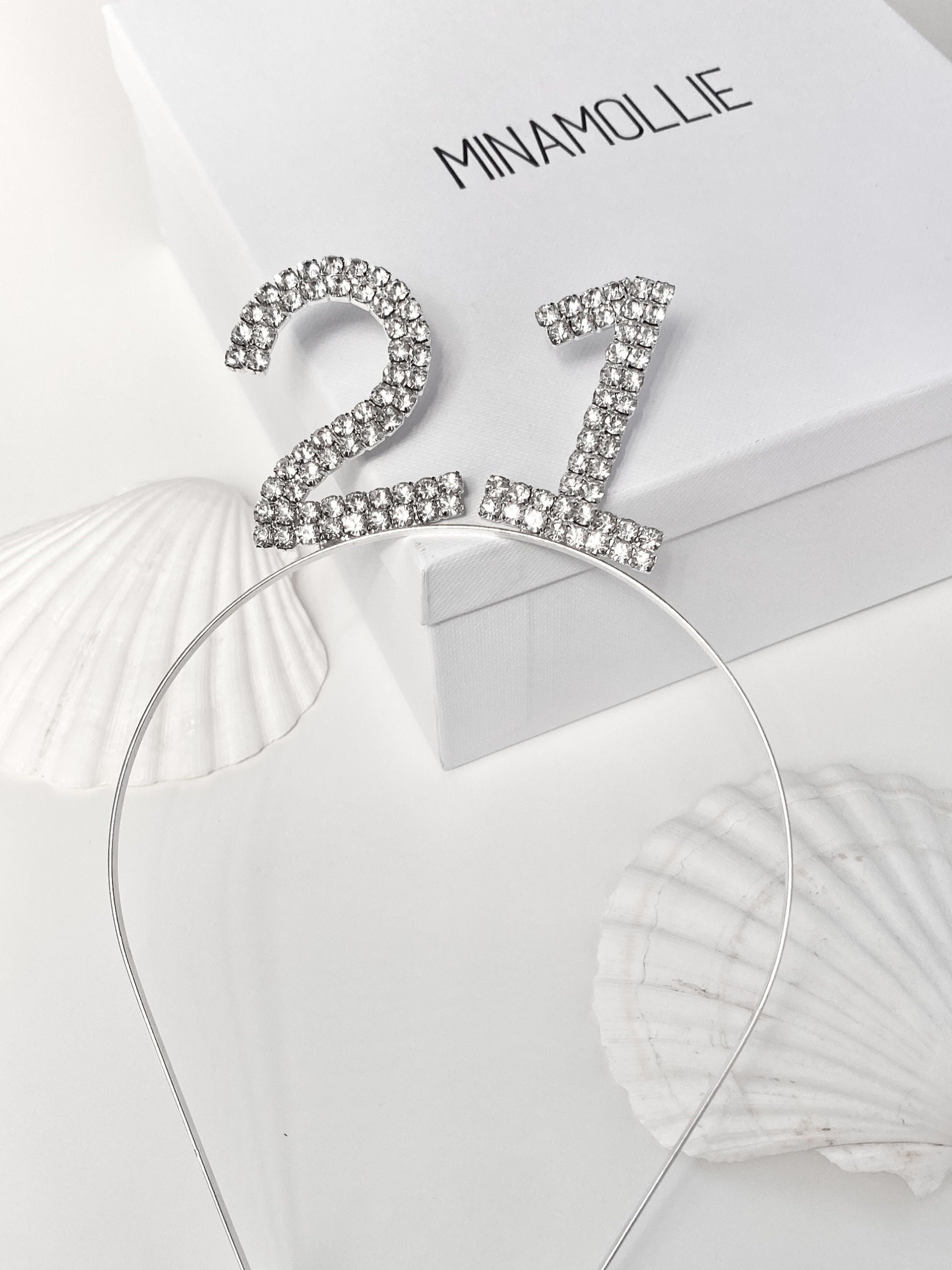 21st Birthday Headband, 21st Birthday Rhinestone Tiara, 21st Birthday Gift, 21 Headband, Adult Birthday Headband, Daughter Birthday Gift