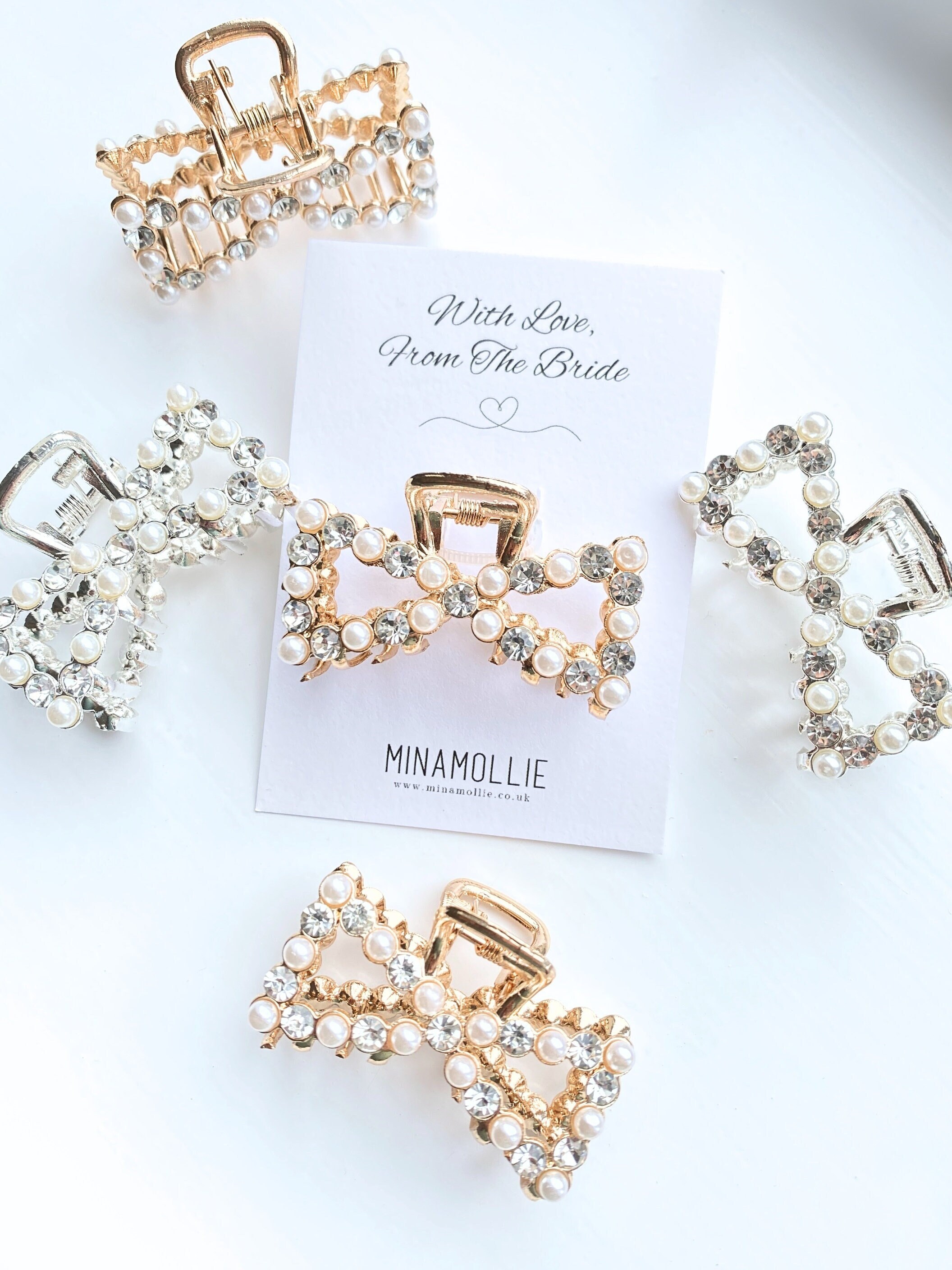Bridesmaids Hair Claw, Bridal Party Gifts, Bridesmaid Gifts, Bridesmaid Proposal Gift, Flower Girl Proposal Gift, Wedding Day Gifts