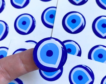 Evil Eye Sticker 3D Waterproof, Wedding Stickers, Evil Eye Bead Sticker, Wedding Favour Sticker, Evil Eye Protection, Baby Shower Stickers