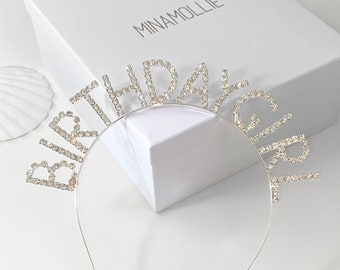 Birthday Girl Headband, Birthday Girl Rhinestone Tiara, Birthday Headband Adult, Happy Birthday Tiara, Birthday Girl Hairband