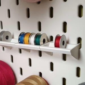 Home and living, storage and organization: Ikea Skadis pegboard compatible accessories. Bobbing or spool tray. Set of 3 trays.