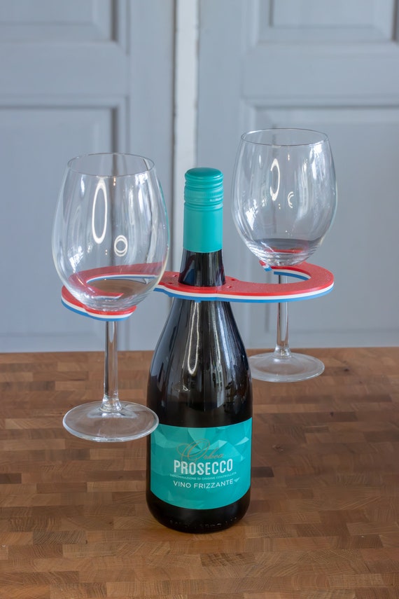 Home Decoration: Wine Bottle Holder for Bottle and 2 Glasses Ideal Gift.  Store Your Winebottle and Glasses in a Decorative Way. - Etsy