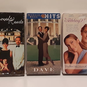 Vintage Factory Sealed VHS Movies: Borrowed Hearts (1997), Dave (1993), and/or The Wedding Planner (2000), Vintage Sealed Video Tape Movies