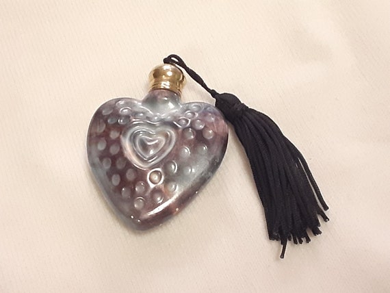 Rare Vintage Purple Iridescent Heart Shaped Glass… - image 1