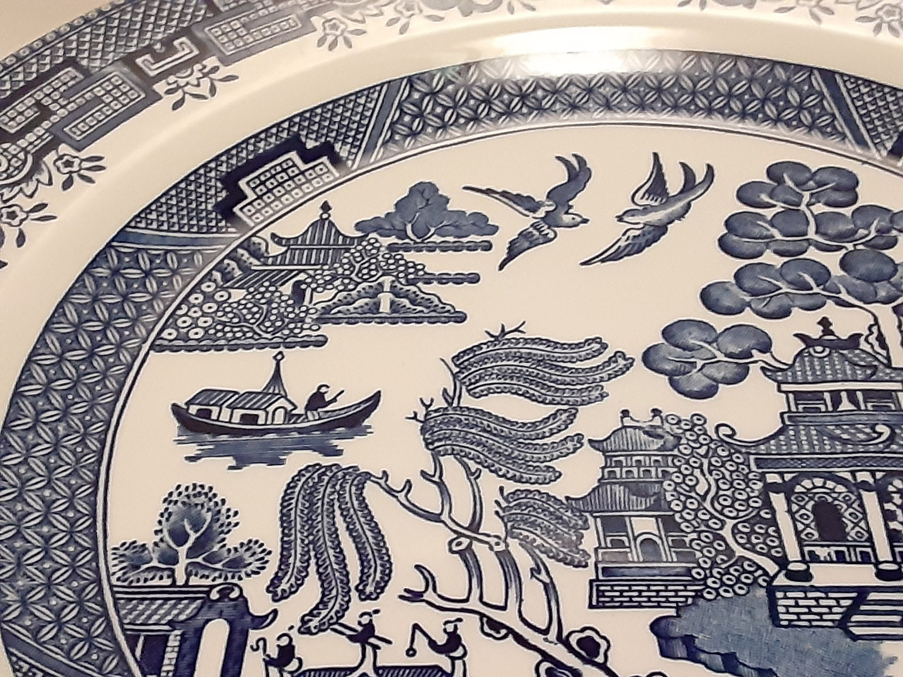 Vintage Churchill Blue Willow Pattern Dinner Plates X4 Fine Etsy