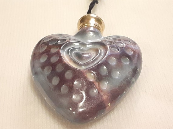 Rare Vintage Purple Iridescent Heart Shaped Glass… - image 3