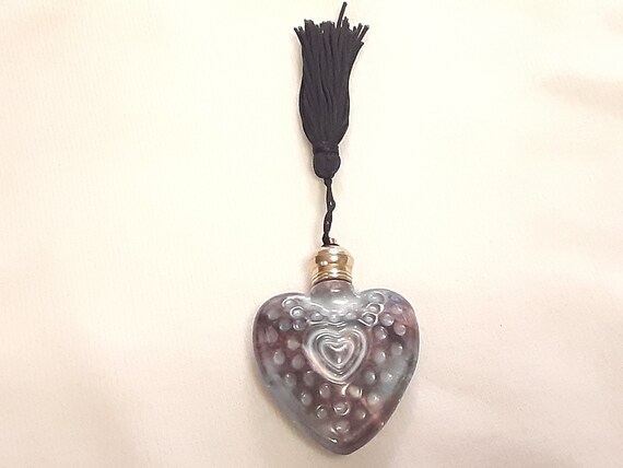 Rare Vintage Purple Iridescent Heart Shaped Glass… - image 2