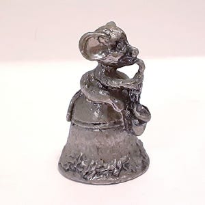 Vintage Pewter Mouse Figurine, Miniature Animal Collectible