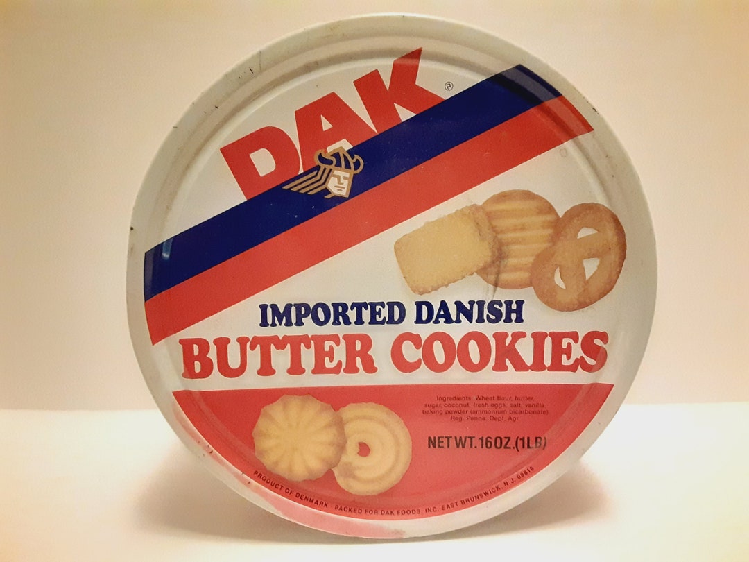Vintage Dak Imported Danish Butter Cookies Tin With Old World Scenes on