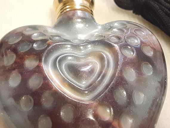 Rare Vintage Purple Iridescent Heart Shaped Glass… - image 8