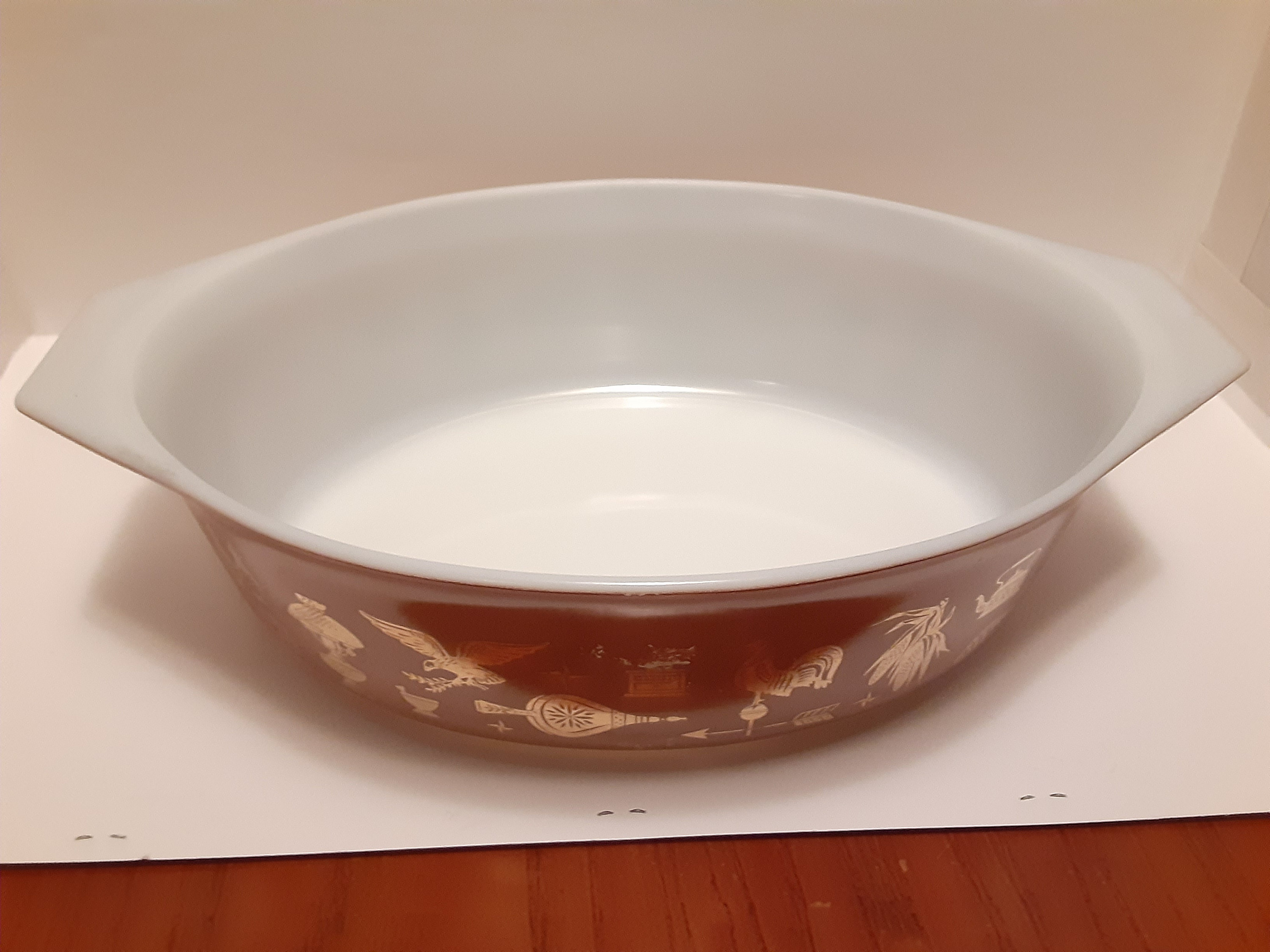 Vintage Pyrex Early American Pattern 045 Oval 2 1/2 Quart