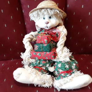Vintage Christmas Around the World Floyd Bunny by House of Lloyd, 14 Inches Long Rabbit, Christmas Outfit, Country Cottage Bunny