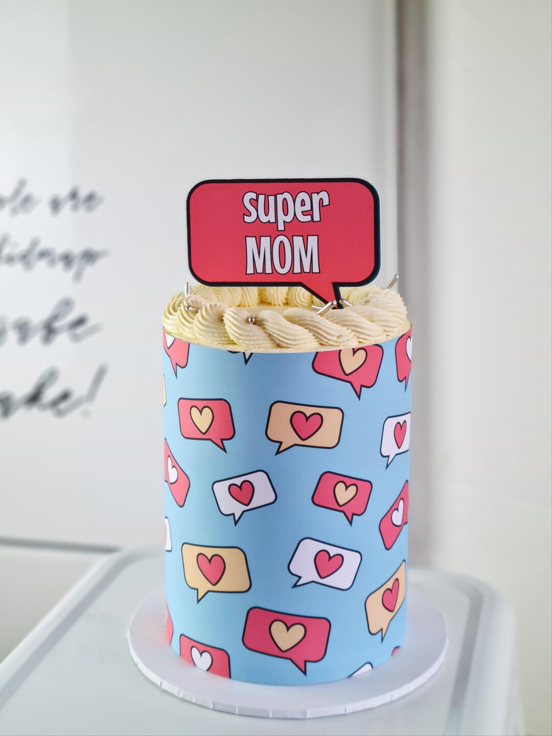 Heart Message Cake Wrap - A4 Edible Image Frosting Sheet - Etsy