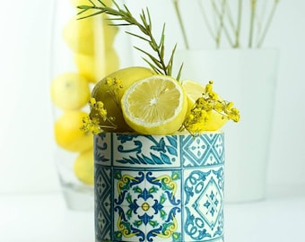 Amalfi Tiles Cake Wrap - A4 Edible Image - Mediterranean Icing Sheet