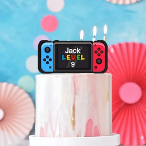 Tårtdekoration - Nintendo Switch-tema - Personligt namn + ålder - Licensierad
