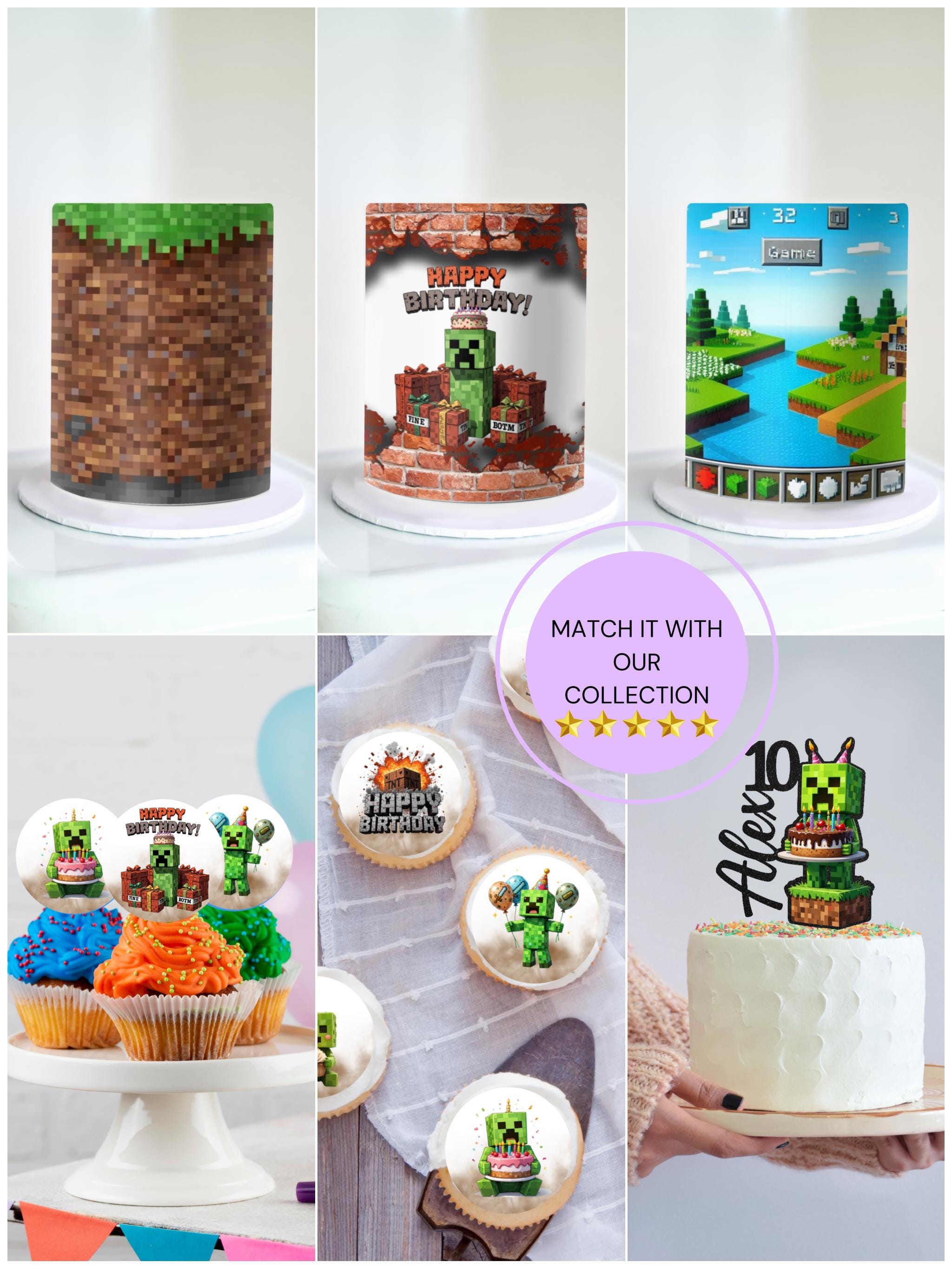 Minecraft World Cake Wrap