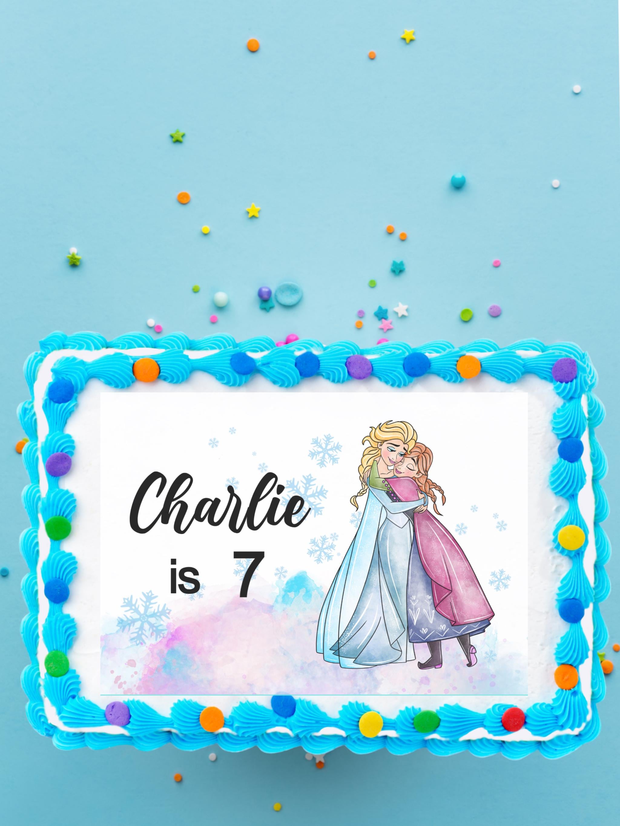 Immagine Commestibile Frozen Per Torte - Rettangolo Ostia A5 15x21cm, Decorazione Compleanno - Foto 5
