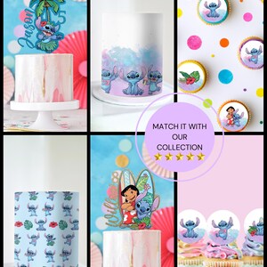 Stitch-taarttopper - Disney-thema - gepersonaliseerde naam + leeftijd - met licentie afbeelding 3