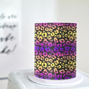 Envoltura para pastel de leopardo - Imagen comestible de guepardo A4 - Lámina de glaseado con estampado animal de colores