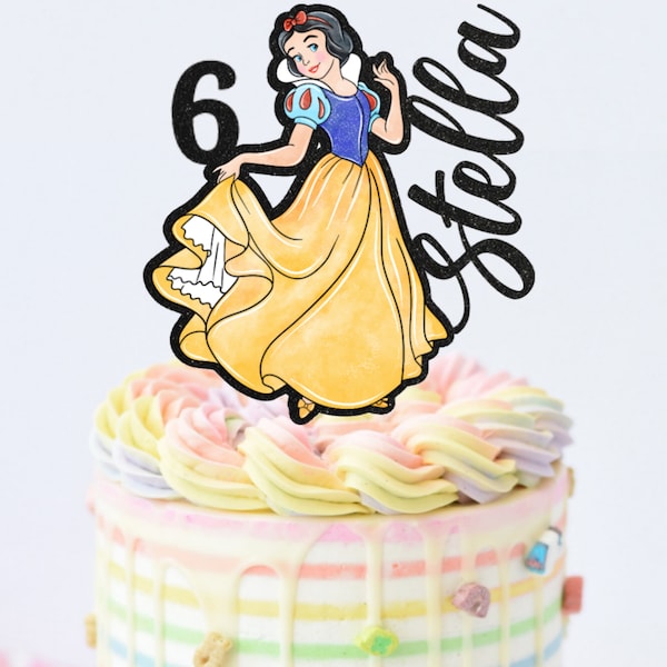 Snow White Cake Topper - Disney Princess Themed - Personalized Name + Age - Licensed