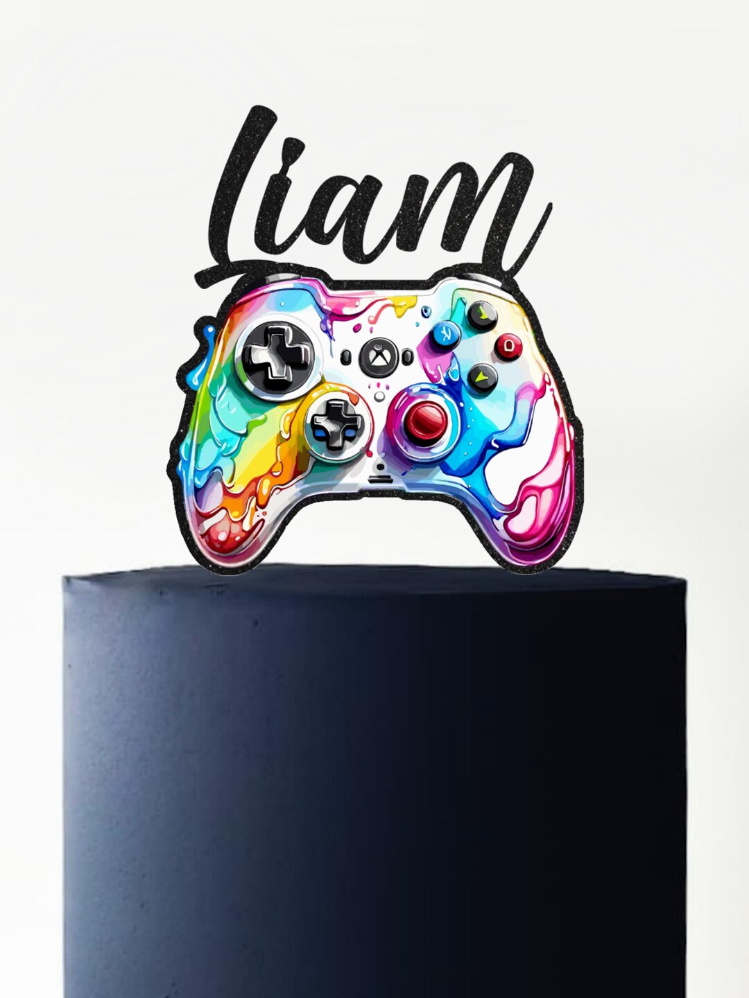 Topper Static Ps Playstation Cake Topper - Video Game Controller Themed - Personalized ...