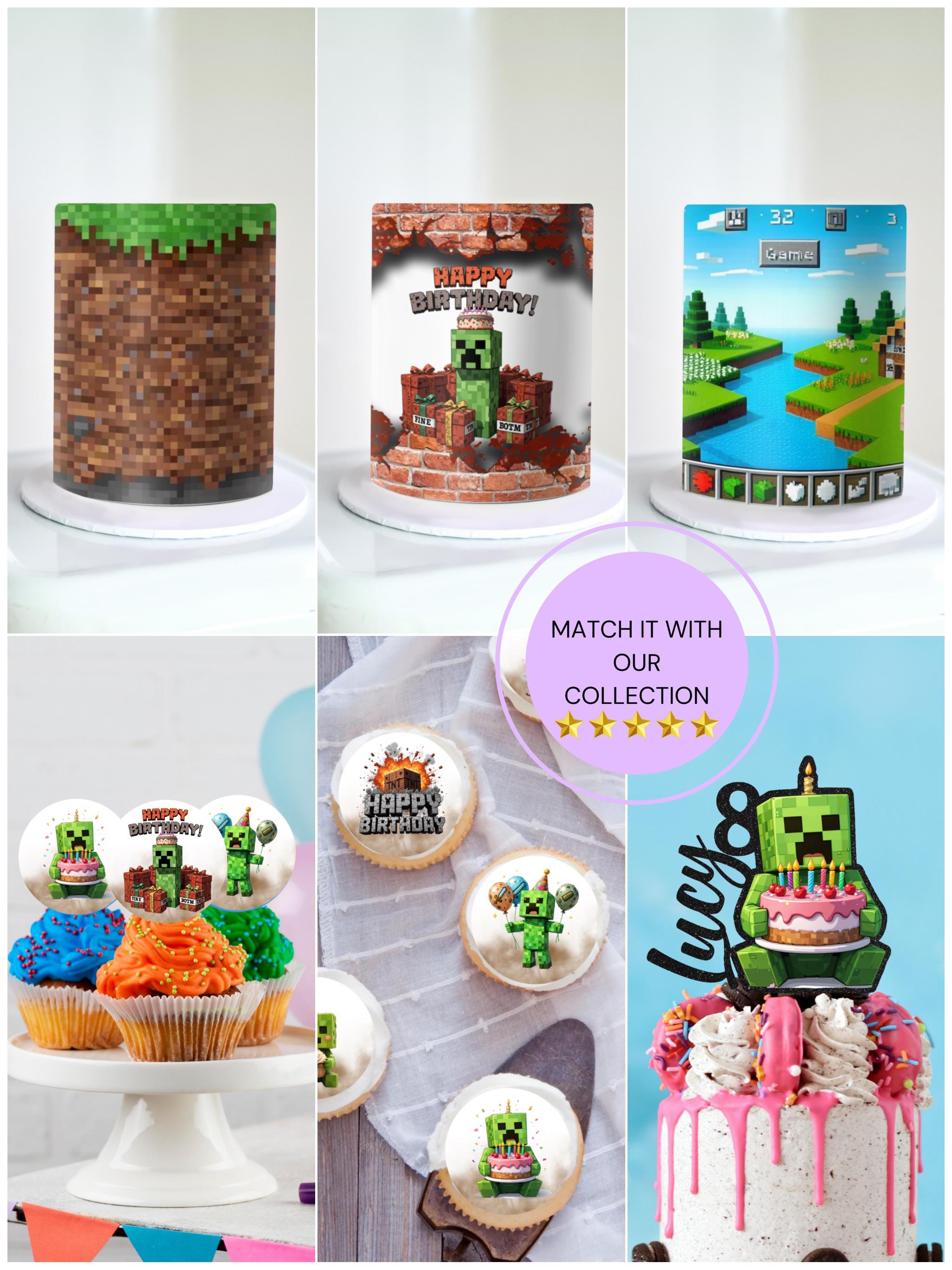 Minecraft Creeper Cake Topper