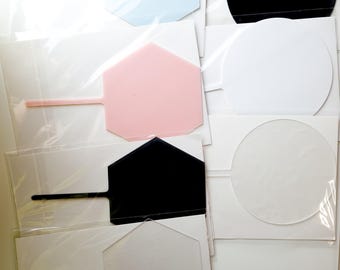 Blank Acrylic Cake Toppers - Circle Round / Hexagon