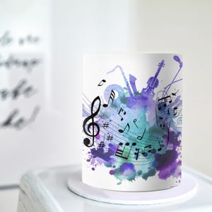 Music Notes Cake Wrap - A4 Edible Image - Paint Splash Icing Sheet
