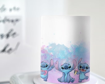 Envoltorio para tarta con temática de Stitch - Imagen comestible Disney A4 - Lámina de glaseado con licencia