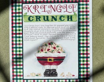 Watercolor Recipe Kringle Crunch Art Print