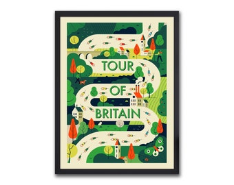 Tour of Britain Cycling Print