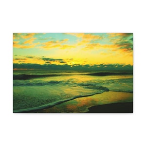 Sunrise Beach Canvas Wall Art | Carolina Sands Wall Decor Print | Living Room Bedroom Hallway Office Wall Decor