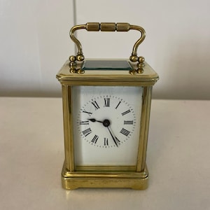 Antique Victorian Quality Miniature Brass Carriage Clock