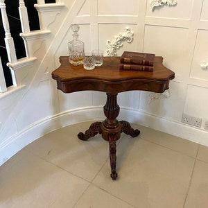 Antique Victorian Quality Figured Mahogany Card/Console Table