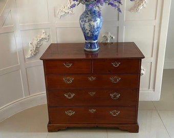 Rare Antique 18th Century George III Solid Satinwood Chest of 5 Drawers